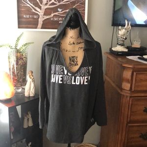 Hooded V-Neck Sweatshirt